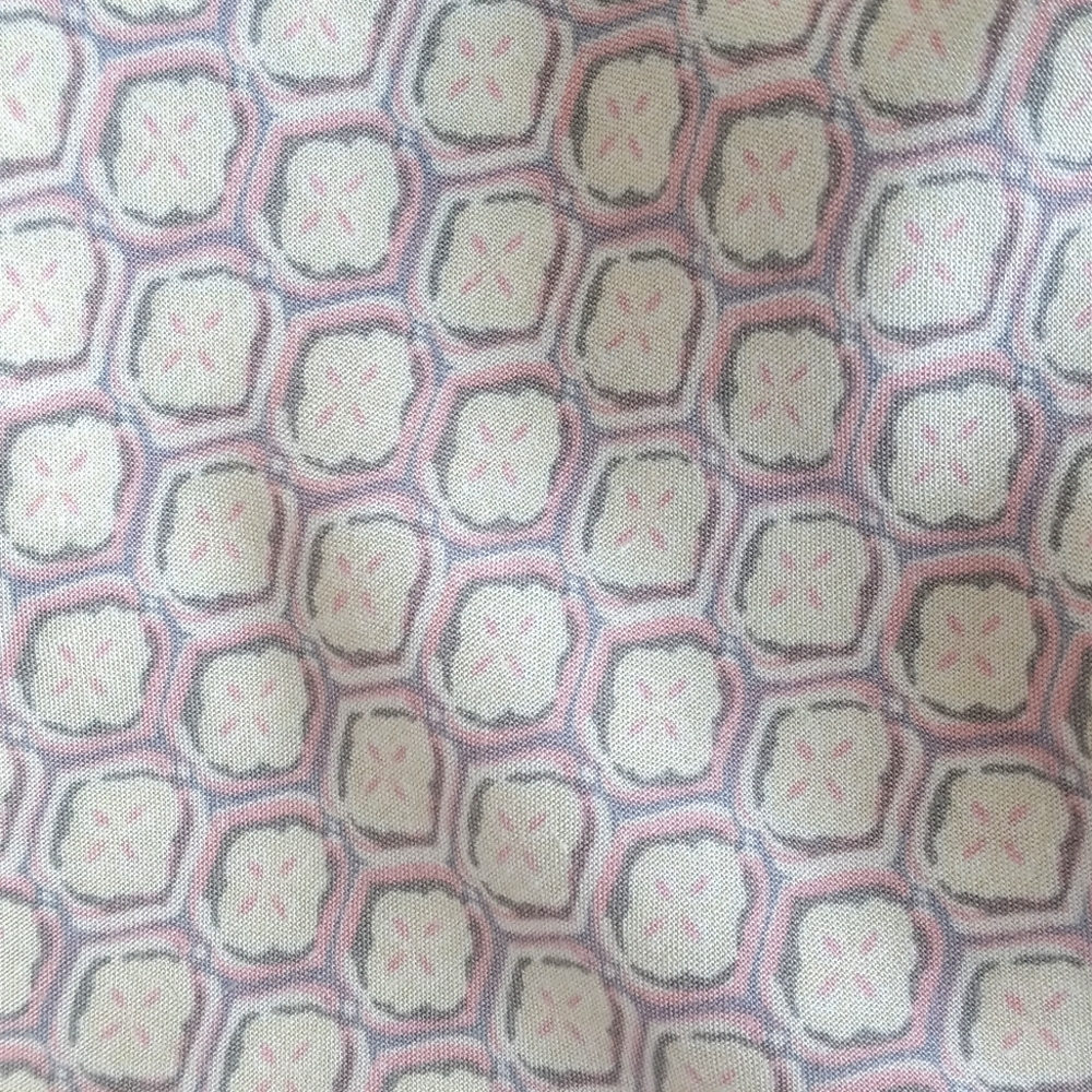 Cynthia Rowley Women's Lavender & Cream Abstract Motif Rayon 3/4 Sleeve Blouse M - Picture 2 of 11